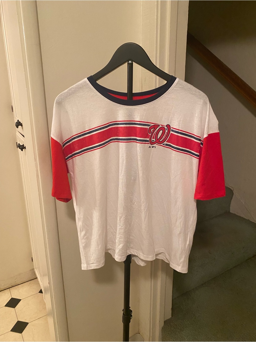 Majestic Washington Nationals White and Red Short Sleeve Tee, XL,new